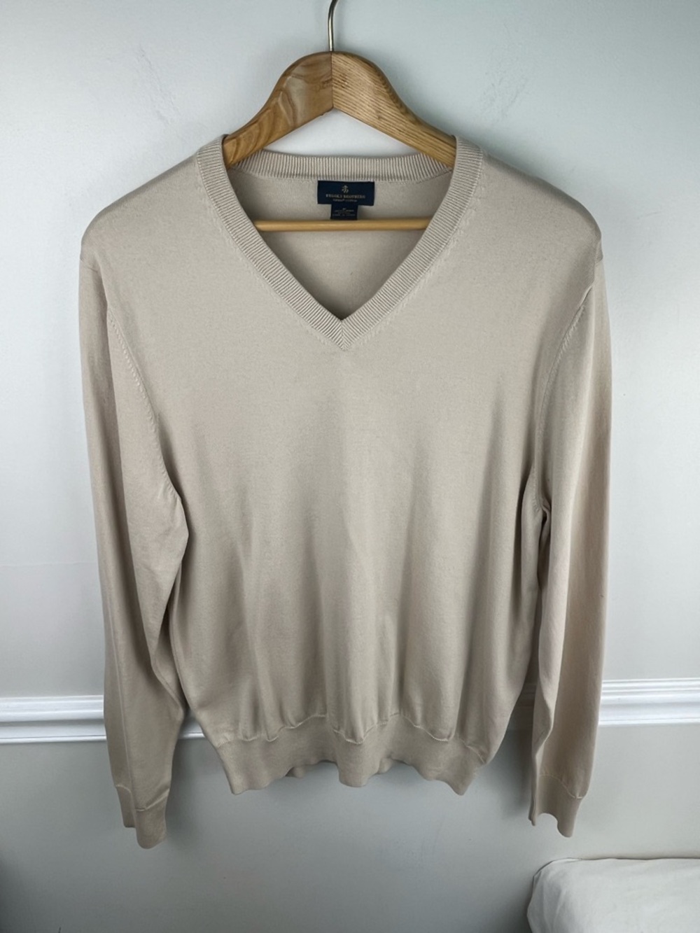 Brooks Brothers Beige V-Neck Dress Shirt